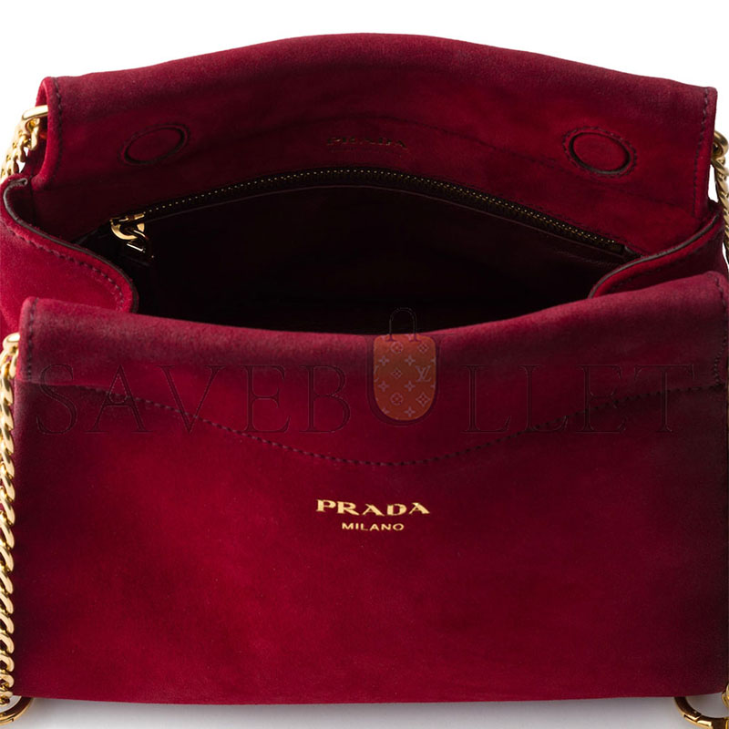 PRADA ENCHAÎNÉ MINI SUEDE BAG 1BC263 (22*18*11.5cm)